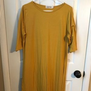Mustard midi dress